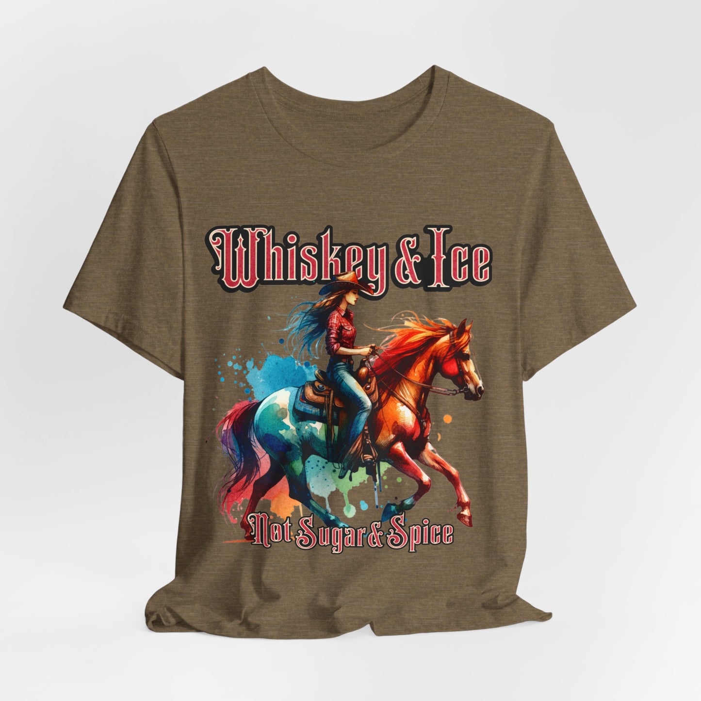 Whisky & Ice Not Sugar Spice Cowgirl Jersey Short Sleeve Tee