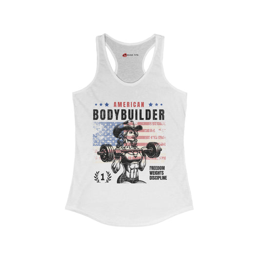 American Body Builder Workout Women's Racerback Tank